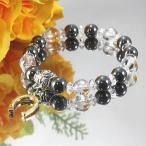 馬蹄蹄鉄ヘマタイトパワーストーンブレスレットボタンカットタイプ