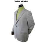  Mila Schon жакет кашемир шелк светло-серый изменение тканый одноцветный style легкий сделано в Японии AB BB body 