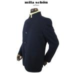 Mila Schon жакет воротник-стойка mao цвет одноцветный style темно-синий do Be тканый стрейч легкий сделано в Японии 
