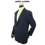  Mila Schon жакет одноцветный style темно-синий голубой ko-tiroi style стрейч легкий сделано в Японии M L LL