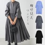 ワンピース レディース 春 夏 春夏 黒 シャツワンピース 長袖 マキシワンピ ロング ゆったり Aライン フレア 体型カバー ブラック ブルー グレー 送料無料