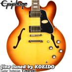 Epiphone ES-335 Figured Raspberry Tea Burst (スペア弦、クリップチューナー付き) エピフォン　エレキギター　セミアコ