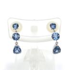 K18WG белое золото серьги голубой топаз 0.60ct/0.60ct 0.8g женский б/у 