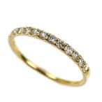 K18YG イエローゴールド ハーフエタニティ リング・指輪 ダイヤモンド0.30ct 11号 1.4g 艶消し レディース 中古