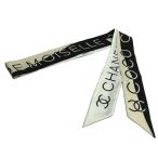 CHANEL シャネル ヘアバンド スカーフ ブラック ベージュ レディース 中古