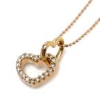 ショッピングフォリフォリ Folli Follie フォリフォリ K18PG ピンクゴールド ハート ネックレス ボール ダイヤモンド0.12ct 3.1g 40cm レディース 中古 美品