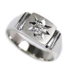 Pt900プラチナ リング・指輪 ダイヤモンド0.22ct 19号 11.1g メンズ 中古 美品