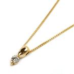 K18YG イエローゴールド ダイヤ ネックレス ダイヤモンド0.08ct 1.8g 40cm レディース 中古