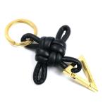 BOTTEGAVENETA ボッテガヴェネタ トライアングル カラビナ キーリング ブラック 619100V00508425 メンズ レディース ユニセックス 中古