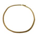 K18YG желтое золото ножной браслет плоский 6 поверхность W cut 9.0g 25cm женский б/у 