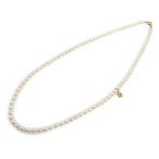 ショッピング古 MIKIMOTO ミキモト K18YG イエローゴールド ベビーパール ネックレス パール約4.5〜5.0mm 43cm Mチャーム付き レディース 中古 美品