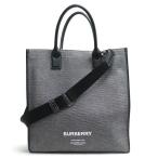 ショッピングBURBERRY BURBERRY バーバリー ホースフェリー トートバッグ 2Wayショルダーバッグ グレー 8050814 メンズ 中古