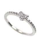 Ponte Vecchio ポンテヴェキオ K18WG ホワイトゴールド ハート ダイヤ リング・指輪 ダイヤモンド0.18ct 9号 1.8g レディース 中古 美品