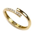 K18YG イエローゴールド リング・指輪 ダイヤモンド0.07ct 2.5g フリーサイズ9~11 レディース 中古 美品
