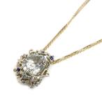 Sirena Azzurro セイレーンアズーロ K18YG イエローゴールド K18WG ネックレス アクアマリン2.410ct ダイヤモンド0.07ct レディース 中古
