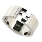 FENDI Fendi metal FF кольцо серебряный колорирование * кольцо 7AJ193 B08 21.5 номер 9.2g мужской б/у 