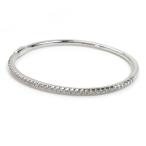 TIFFANY&Co. ティファニー K18WG メトロ ヒンジ ブレスレット 60006078 ダイヤモンド 13.1g バングル レディース 中古 美品