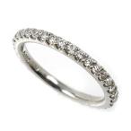 STAR JEWELRY スタージュエリー Pt950プラチナ ハーフエタニティ リング・指輪 ダイヤモンド0.24ct 4号 2.2g ピンキー レディース 中古