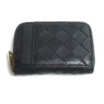 BOTTEGAVENETA ボッテガヴェネタ イントレチャート ジップアラウンド コインケース ブラック 708590 ユニセックス 中古