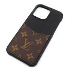 LOUIS VUITTON Louis * Vuitton IPHONE* бампер 15 PRO MAX iPhone кейс черный Brown M82888 унисекс б/у прекрасный товар 
