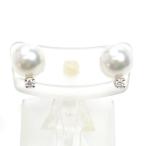 MIKIMOTO ミキモト K18WG ホワイトゴールド パール ダイヤ ピアス PE-766PU アコヤパール約7.2mm 2.5g レディース 中古 美品