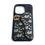 Christian Dior Christian Dior ob утечка седло iPhone15Pro iPhone кейс бежевый × темно-синий женский б/у 
