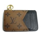 LOUIS VUITTON ルイ・ヴィトン ポルト カルト ロミー コインケース モノグラム リバース ノワール×ブラウン M81912 レディース 中古