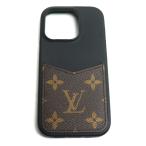 LOUIS VUITTON Louis * Vuitton IPHONE бампер 16 PRO iPhone кейс монограмма черный Brown M12551 унисекс б/у 