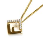 FENDI フェンディ GP ジルコン フォーエバーフェンディ ネックレス 8AK337A44GF089U 49-51-52-53cm レディース 中古 美品