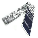 HERMES エルメス ツイリー Eperon d' or 黄金の拍車 スカーフ ホワイト/ブラック/マリン H062978S 06 レディース 中古 美品