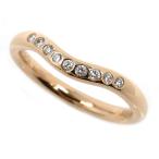 ショッピングピンクゴールド TIFFANY&Co. ティファニー K18PG ピンクゴールド カーブドバンド 9P ダイヤ リング・指輪 ダイヤモンド 6.5号 2.4g レディース 中古
