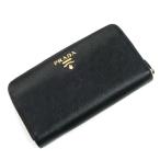 PRADA プラダ 長財布 ラウンドファスナー ブラック 1ML348 レディース 中古