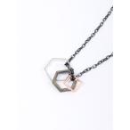 RIVER ISLAND CUBE リバーアイランド ガンメタル 六角 ネックチェーン 3連 ネックレス メンズ