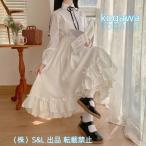 スカート ロリータ風 ロング 2点セット 森ガール フリル 可愛い 株式会社S＆L フェミニン ガーリー レース かわいい ふんわり ホワイト ブラック