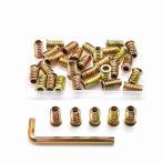 六角穴付きボルト ねじ込みタイプ インサートナット 埋め込みナット 家具 木工 DIY ジョイント パーツ 接合 金具 M10*25mm 20個