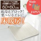 送料無料 トイレマット ホットカーペット 木目調ホットトイレマット 〔コージー〕 60x60cm 本体+カバー 日本製 i-6000010