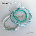 アンクレット2連ホヌカメターコイズ...