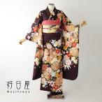 振袖 レンタル フルセット 正絹 着物 結婚式 成人式 身長148-163cm 紫 pu-025