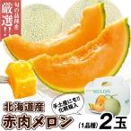 メロン 赤肉メロン 2玉(1玉1.5kg以上)北海道産 化粧箱入 旬の品種をお届け ルピアレッド レノン ティアラ他 送料無料 食品