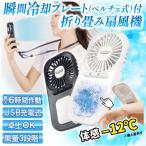 扇風機 ハンディ 卓上 静音 小型 USB充電式 ペルチェ式 冷却 プレート付 折りたたみ扇風機 冷感 ブラシレスモーター 冷房 ひんやり 熱中症 アウトドア 2024