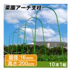 支柱 アーチ 園芸 農業 直径16mm 高さ200cm 10本組 鋼管製 雨除け 菜園アーチ支柱 国華園