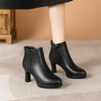 ブーツ レディース ブーティー アンクルブーツ 皮靴 パーティー ハイヒール チャック 発表会 ブラックフォーマル 革靴 OL 通勤 お呼ばれ 女子シューズ