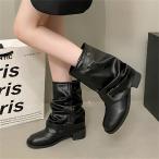 ショッピングエンジニアブーツ ブーツ レディース エンジニアブーツ ウエスタンブーツ ミドルブーツ 革靴 長靴 太めヒール ポインテッドトゥ カジュアルシューズ お呼ばれ女子靴