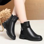ブーツ レディース ショートブーツ ブーティー フラットヒール 滑り止め 皮靴 カジュアルシューズ 革靴 チャック お呼ばれ 仕事 就活 通学 通勤 女子靴