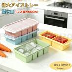 製氷皿 シリコン 特大アイストレー シリコン冷凍トレー 蓋付き 食品保存容器 大型アイスキューブ冷凍庫容器 作り置き 4つのコンパートメント 離乳食