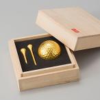 桐箱入り 金箔ゴルフボール＆ティ