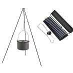 Sitengle トライポッド 焚き火三脚 キャンプ 4段式ダッチオーブンスタンド 耐荷重15kg 高さ調節 収納袋付き 焚き火ハンガー アウト