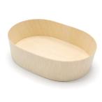 ショッピングPackage KAYU PACKAGE 楕円 DAEN 木製 容器 Mサイズ 120x170x45mm 1パック 25個 （フタ別売）使い捨て