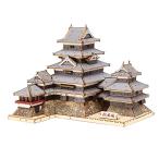 ki-gu-mi 松本城 カラーバージョン - 小学生 から 大人 まで 楽しめる 木製 3D 立体パズル DIY 工作キット - 男の子 女の