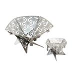 S'more(スモア) 和柄焚き火台(Mサイズ)焚き火台 コンパクト 組み立て キャンプ バーベキュー シルバー